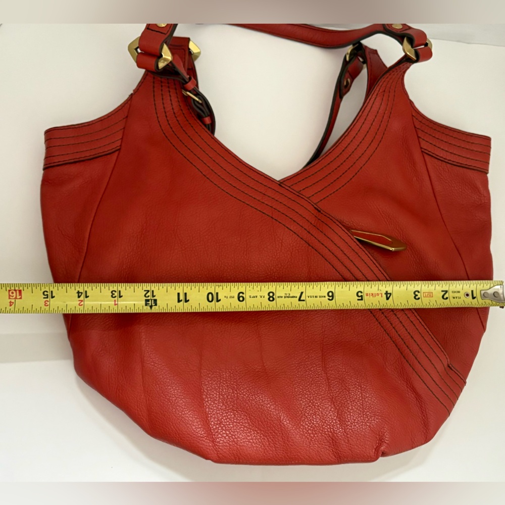 orYANY Tracy Double Handle Italian Grain Leather Hobo Rust Color Handbag - Picture 14 of 16